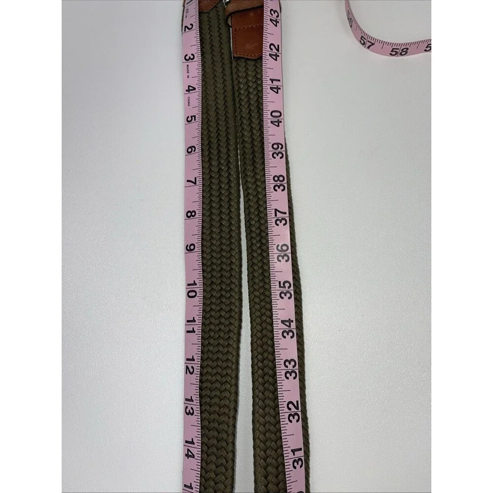 Men Belt Tommy Bahama Mens Canvas Leather Belt Green Brass Buckle Sz 42